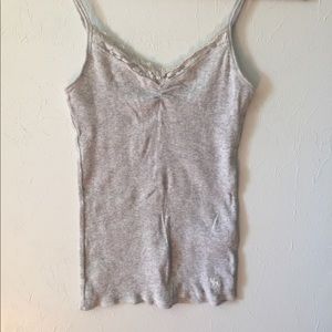 Lace Trim Gray Tanktop